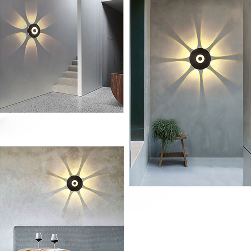Contemporary Scandinavian Aluminum Round Shade LED Wall Sconce Lamp For Outdoor Patio | Kalsten