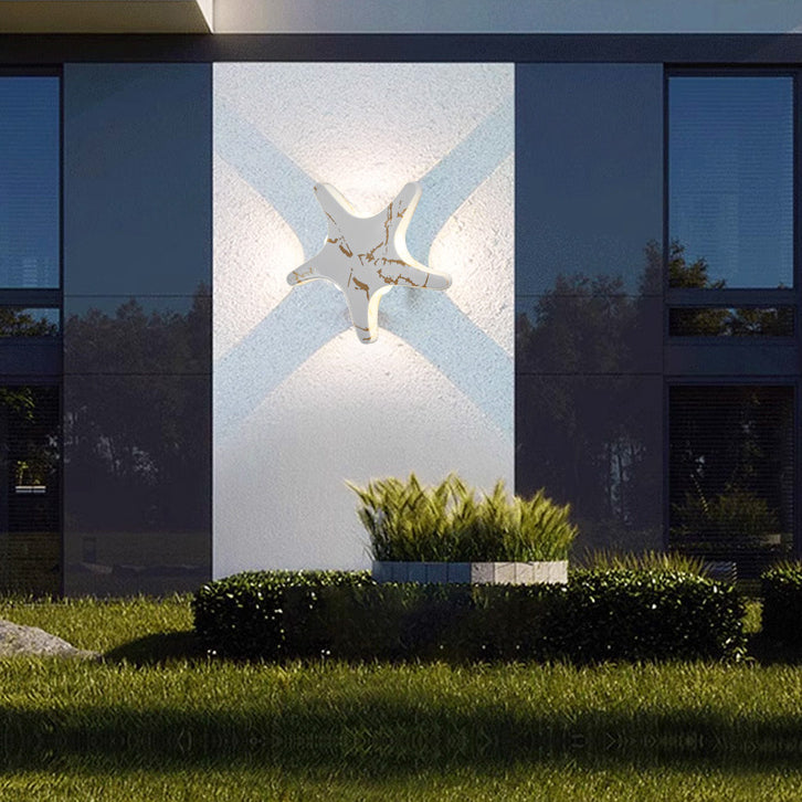 Kalsten | Contemporary Simplicity Aluminum Starfish Design LED Waterproof Wall Lantern Lamp for Outdoor Terrace