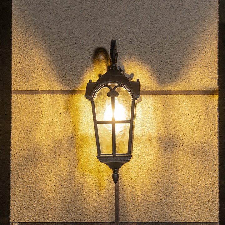 Traditional European Quadrilateral Window Shape Aluminum Glass 1-Light Wall Sconce Lamp For Outdoor Patio | Kalsten