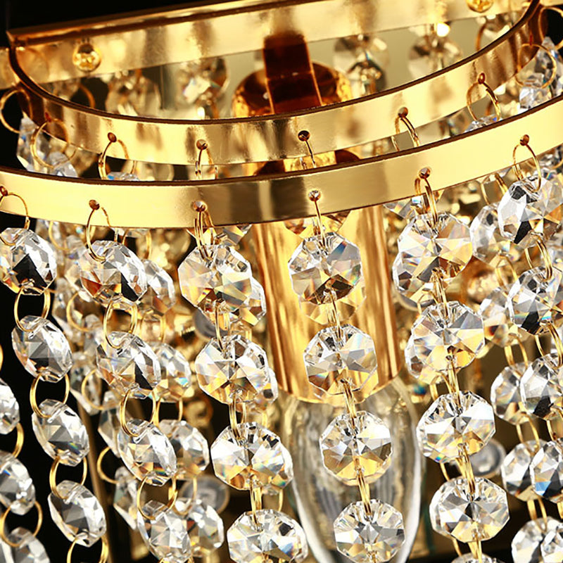 Luxury Octagonal Pearl Crystal Wall Lamp – Living Room