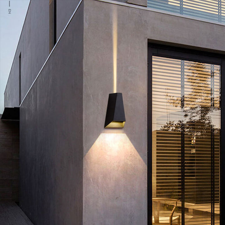 Modern Creative Trapezoid Up and Down Illuminated LED Outdoor Wall Sconce Lamp | Kalsten