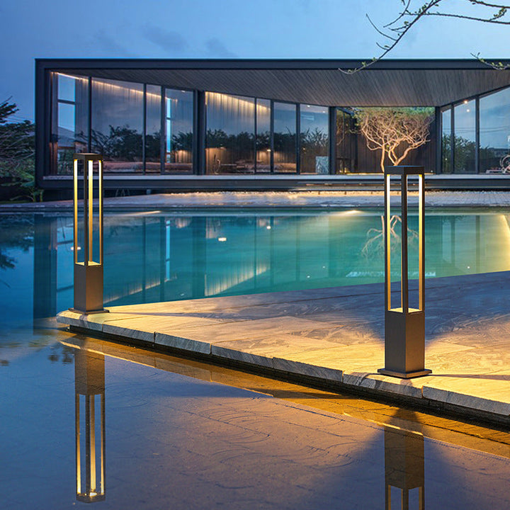 Modern Minimalist Waterproof Cylinder Square Aluminum LED Landscape Light For Garden | Kalsten