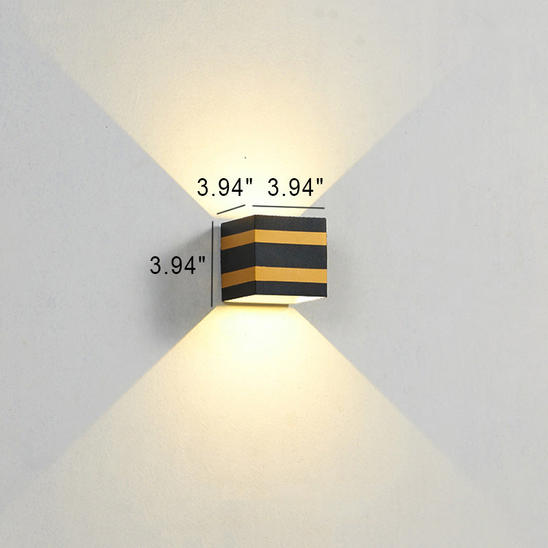 Outdoor Minimalist Square Cube Aluminum Waterproof LED Wall Sconce Lamp | Kalsten