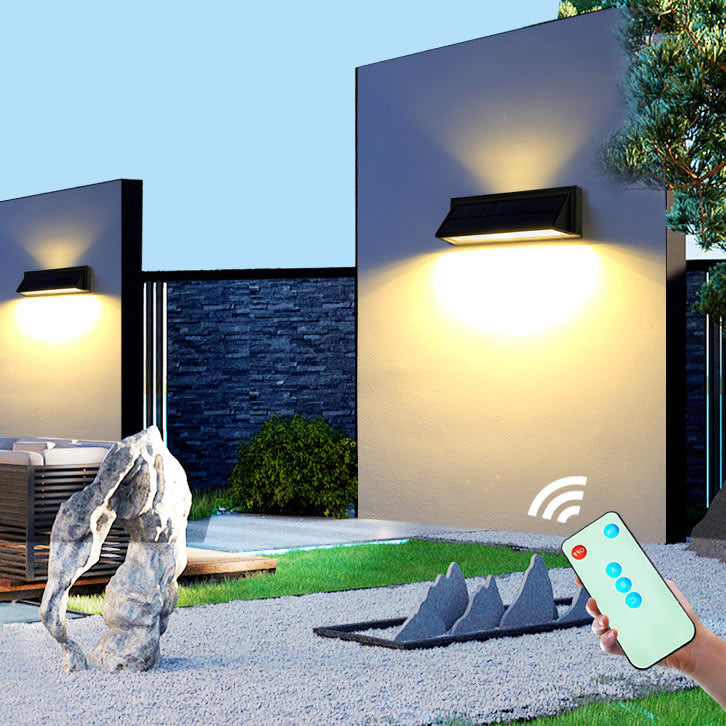 Outdoor Solar Waterproof Rectangular Slant LED Patio Wall Sconce Lamp | Kalsten