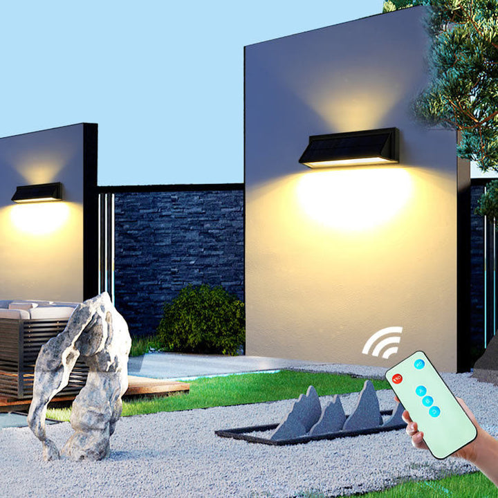 Outdoor Solar Waterproof Rectangular Slant LED Patio Wall Sconce Lamp | Kalsten
