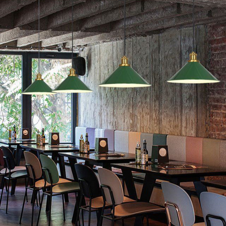Kalsten | RetroDome Industrial Vintage Pendant Light | Green Iron Dome Design | Single Light | Rustic Ceiling Lighting