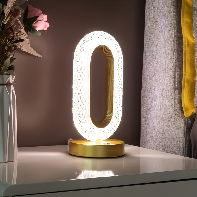 LuxeGlow – Elegant Oval Crystal Table Lamp Kalsten