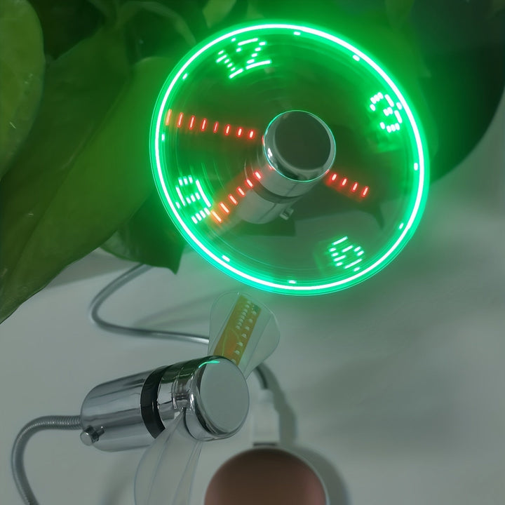 USB Desk Fan with LED Clock Display | Kalsten