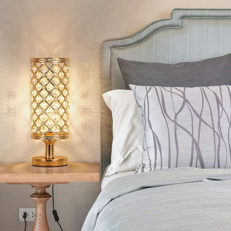 Modern Crystal USB Table Lamp – Gold or Silver | Kalsten