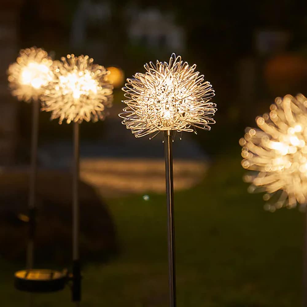 Solar LED Garden Light (2 pieces) Dandelion Design with Spike | Kalsten