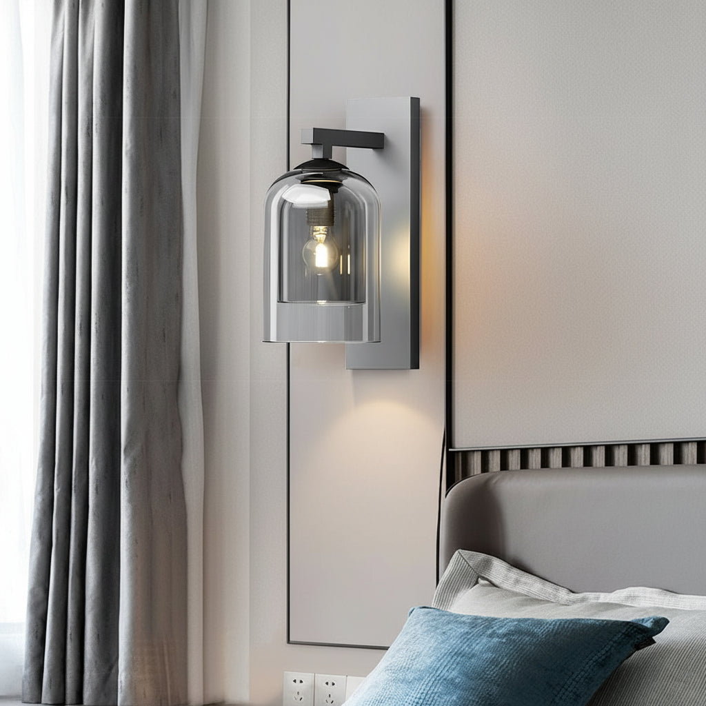 LED Wall Sconce Light – Modern Nordic Double-Layer Glass Iron (33x15cm / 13.0x6.0in) | Kalsten