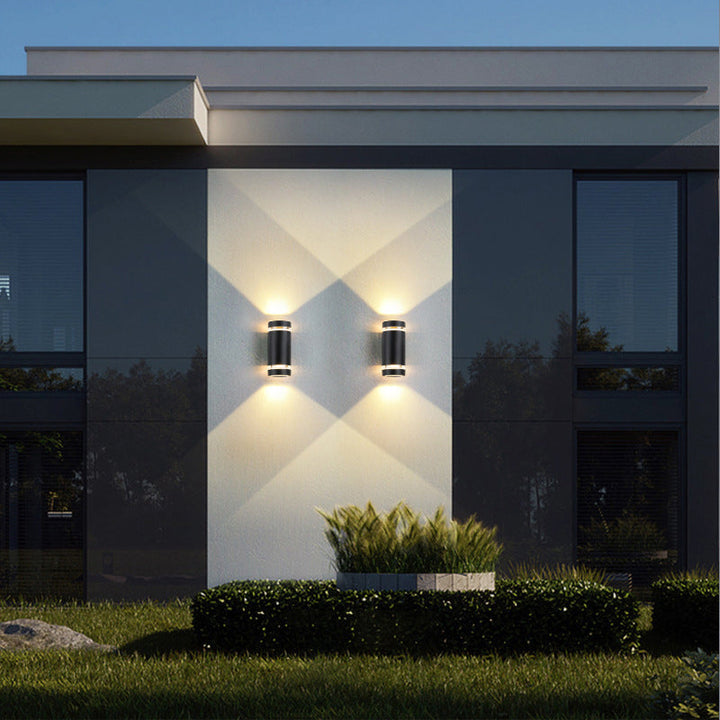 Contemporary Industrial Waterproof Aluminum Cylinder LED Up And Down Luminous Spotlight Wall Sconce Lamp For Outdoor Patio | Kalsten