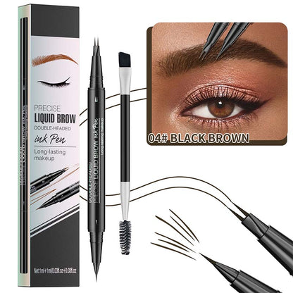 Skanto | 2-in-1 Dual-Ended Eyebrow Pencil with Micro-Fork Tip Applicator and Precision Brush Tip