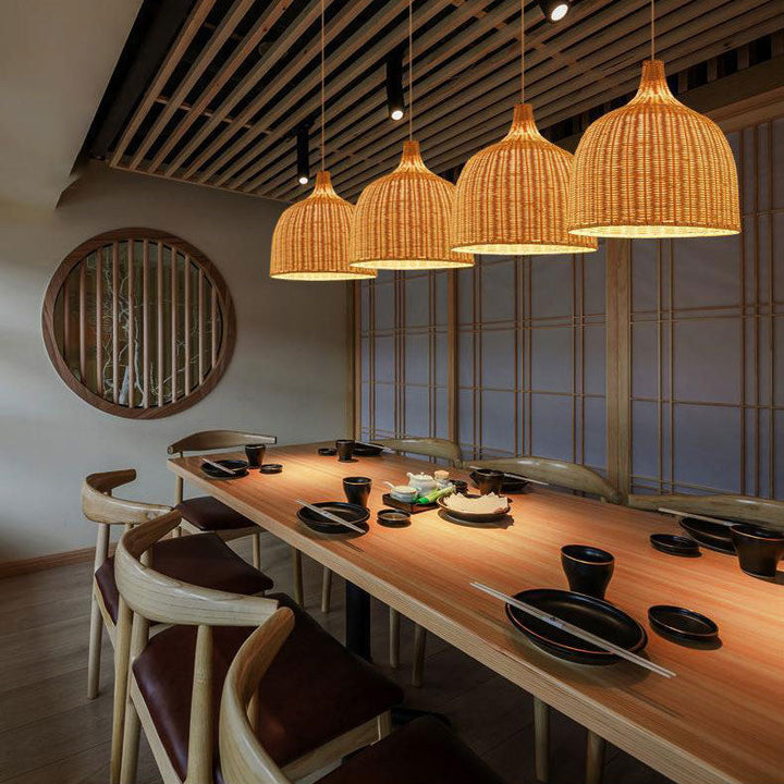 Bamboo Rattan Basket Pendant Light For Kitchen | Kalsten