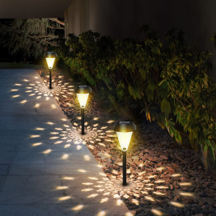 Modern Solar Glass Cone LED Outdoor Garden Ground Insert Landscape Light | Kalsten