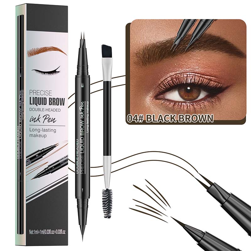 Skanto | 2-in-1 Dual-Ended Eyebrow Pencil with Micro-Fork Tip Applicator and Precision Brush Tip