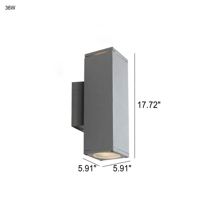 Modern Minimalist Square Column LED Luminous Outdoor Waterproof Wall Sconce Lamp | Kalsten