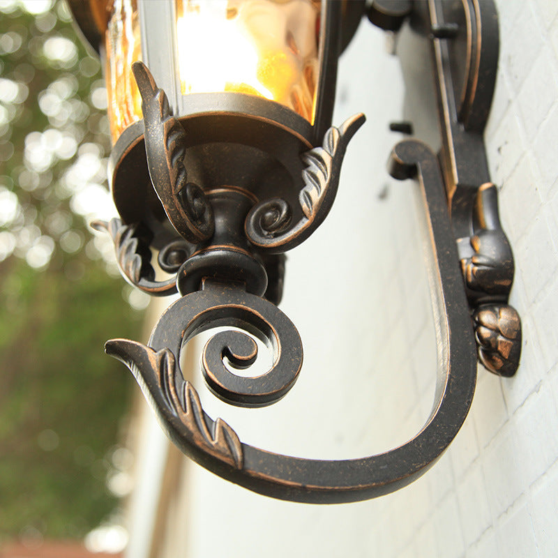 Traditional European Waterproof Aluminum Glass Cylinder 1-Light Wall Sconce Lamp For Outdoor Patio | Kalsten