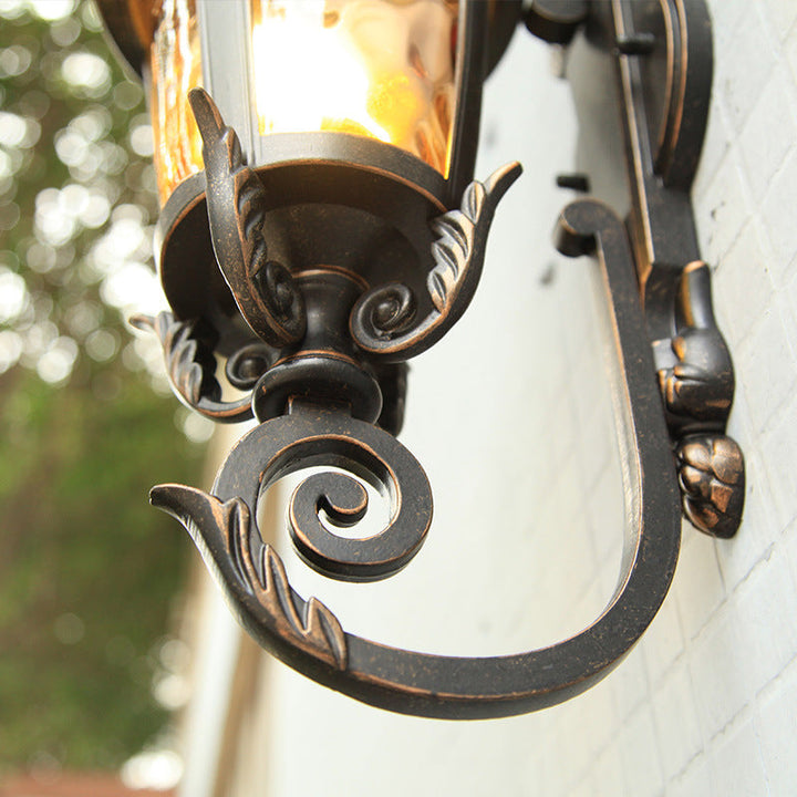 Traditional European Waterproof Aluminum Glass Cylinder 1-Light Wall Sconce Lamp For Outdoor Patio | Kalsten