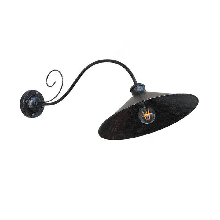 Contemporary Retro Waterproof Iron Round 1-Light Wall Sconce Lamp For Garden | Kalsten