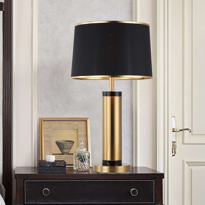 Modern Transitional Cylinder Iron Fabric 1-Light Table Lamp for the Living Room | Kalsten