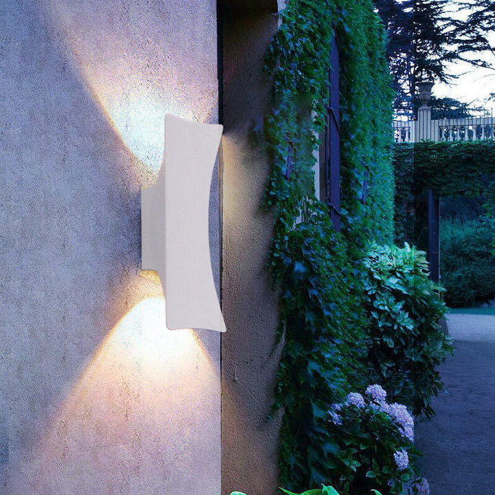 Modern Simple Rectangular Curved LED Outdoor Waterproof Wall Sconce Lamp | Kalsten