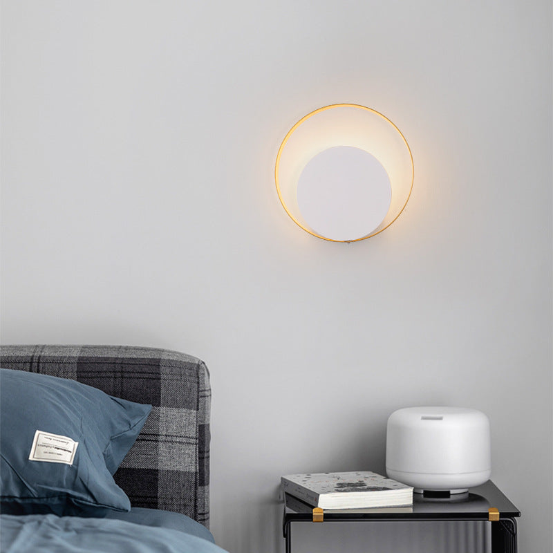 Modern Minimalist Iron Circle Ring 1-Light Wall Sconces Lamp For Bedroom | Kalsten