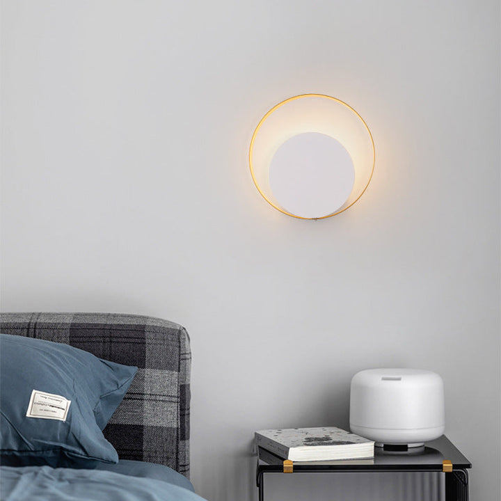 Modern Minimalist Iron Circle Ring 1-Light Wall Sconces Lamp For Bedroom | Kalsten
