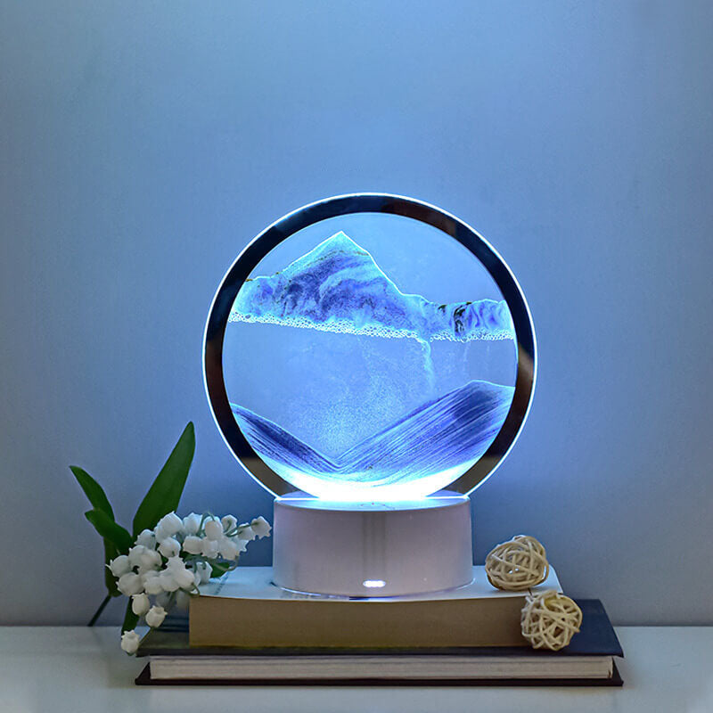 Creative Round Hourglass Quicksand 3D LED Night Light Table Lamp | Kalsten