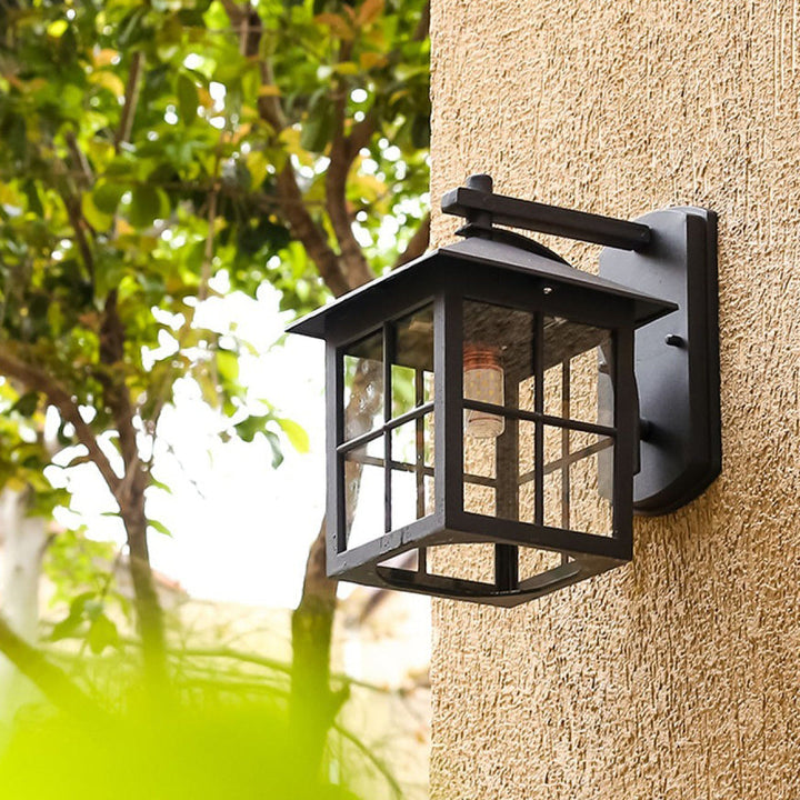 Modern Simplicity Waterproof Aluminum Square Glass Shade 1-Light Wall Sconce Lamp For Outdoor Patio | Kalsten