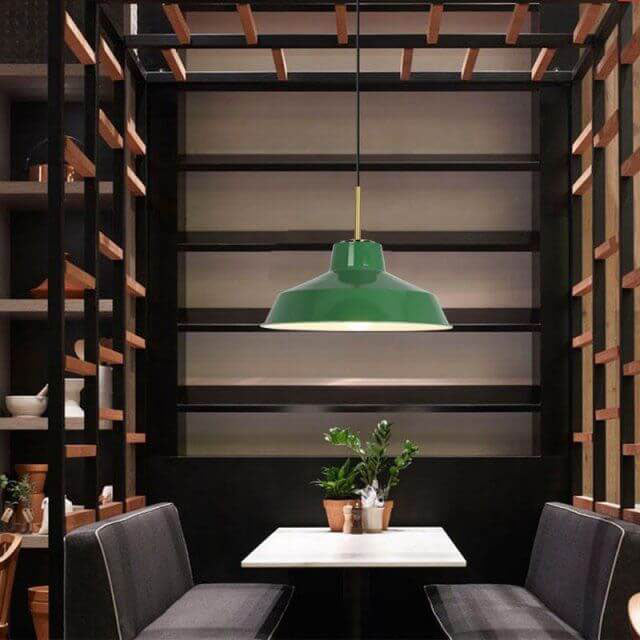 Kalsten | RetroDome Industrial Vintage Pendant Light | Green Iron Dome Design | Single Light | Rustic Ceiling Lighting