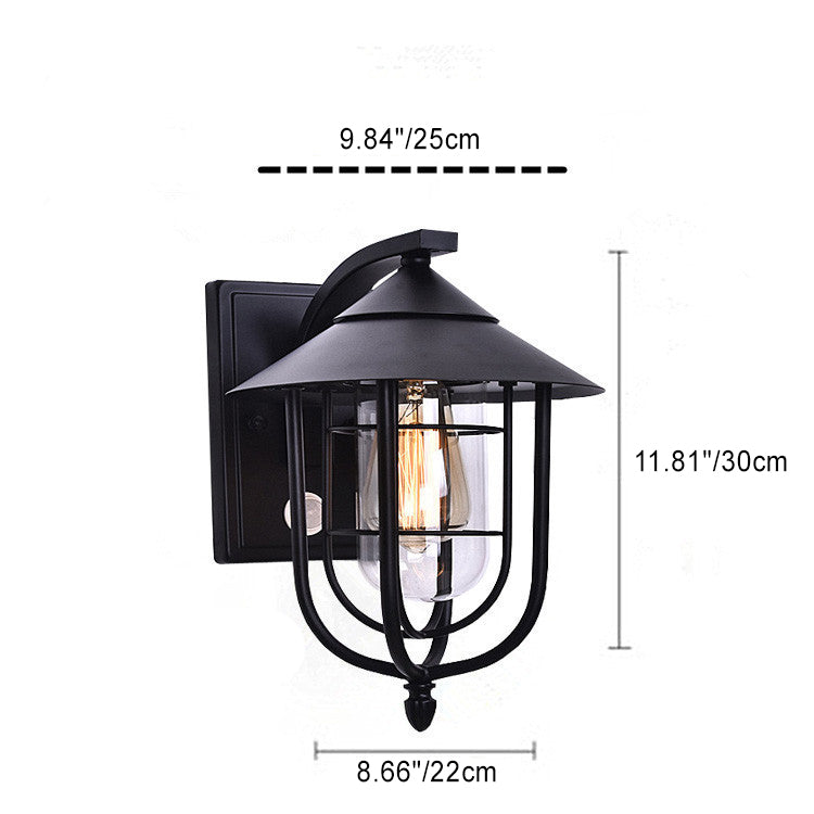 Contemporary Industrial Iron Waterproof Human Body Sensing 1-Light Outdoor Wall Sconce Lamp For Outdoor Patio | Kalsten