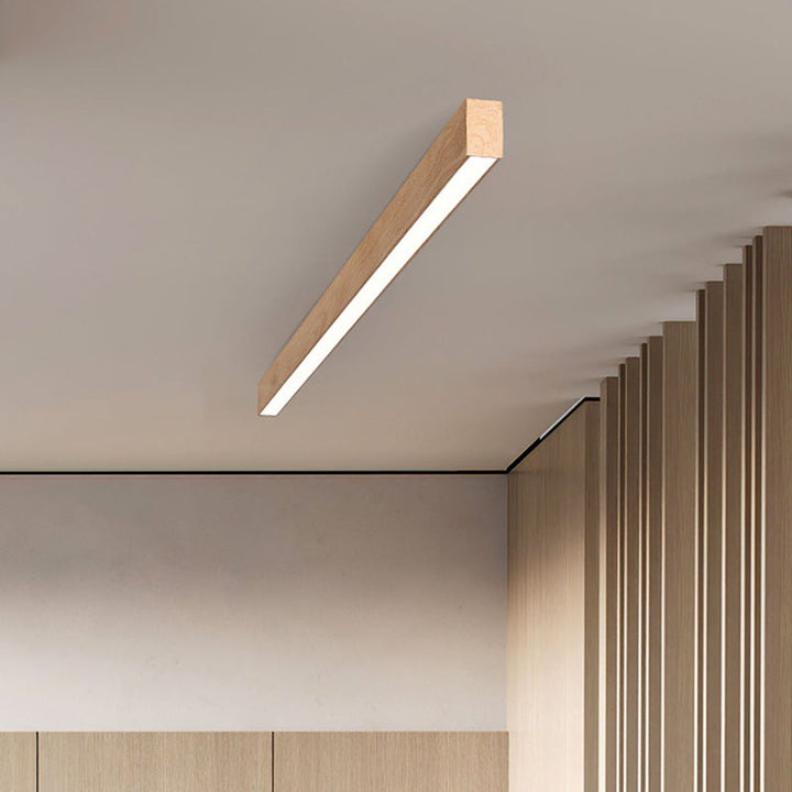 Flush Mount Ceiling Light Aluminum 23.6 in 12W Walnut Living Room Bedroom LED Modern Lighting Fixture | Kalsten