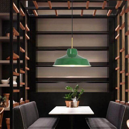 Skanto Skanto | RetroDome Industrial Vintage Pendant Lamp | Green Iron Dome Design | Single Light | Rustic Ceiling Lighting