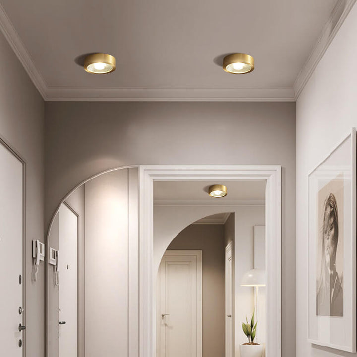 Flush Mount Ceiling Light Copper 4.72 in Built-In LED Modern Hallway Living Room Bedroom Lighting | Kalsten