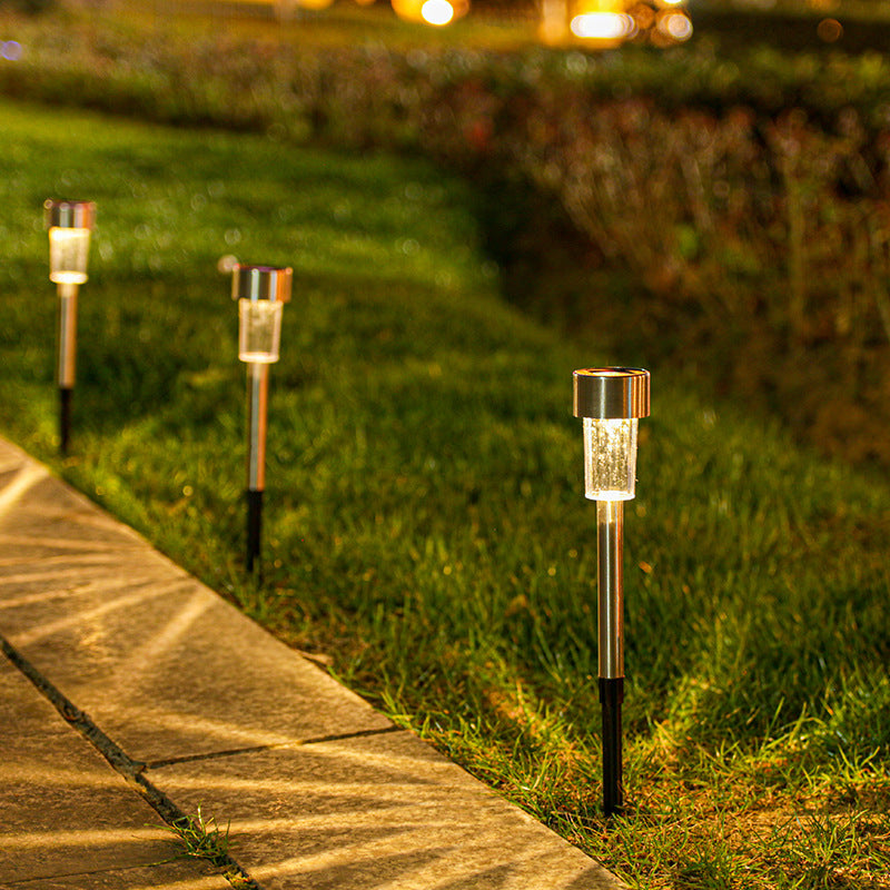 Modern Minimalist Waterproof Solar Cylinder Plastic Stainless Steel LED Landscape Light For Garden | Kalsten