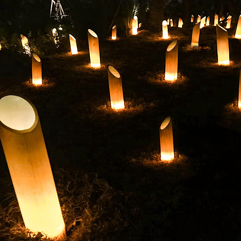 Contemporary Creative Waterproof Solar Resin Bamboo LED Landscape Lighting Outdoor Light For Garden | Kalsten