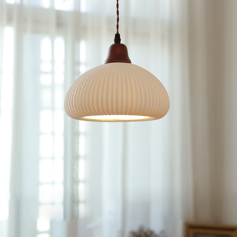 Vintage Nordic Ceramic White Pendant Light For Dining Room | Kalsten