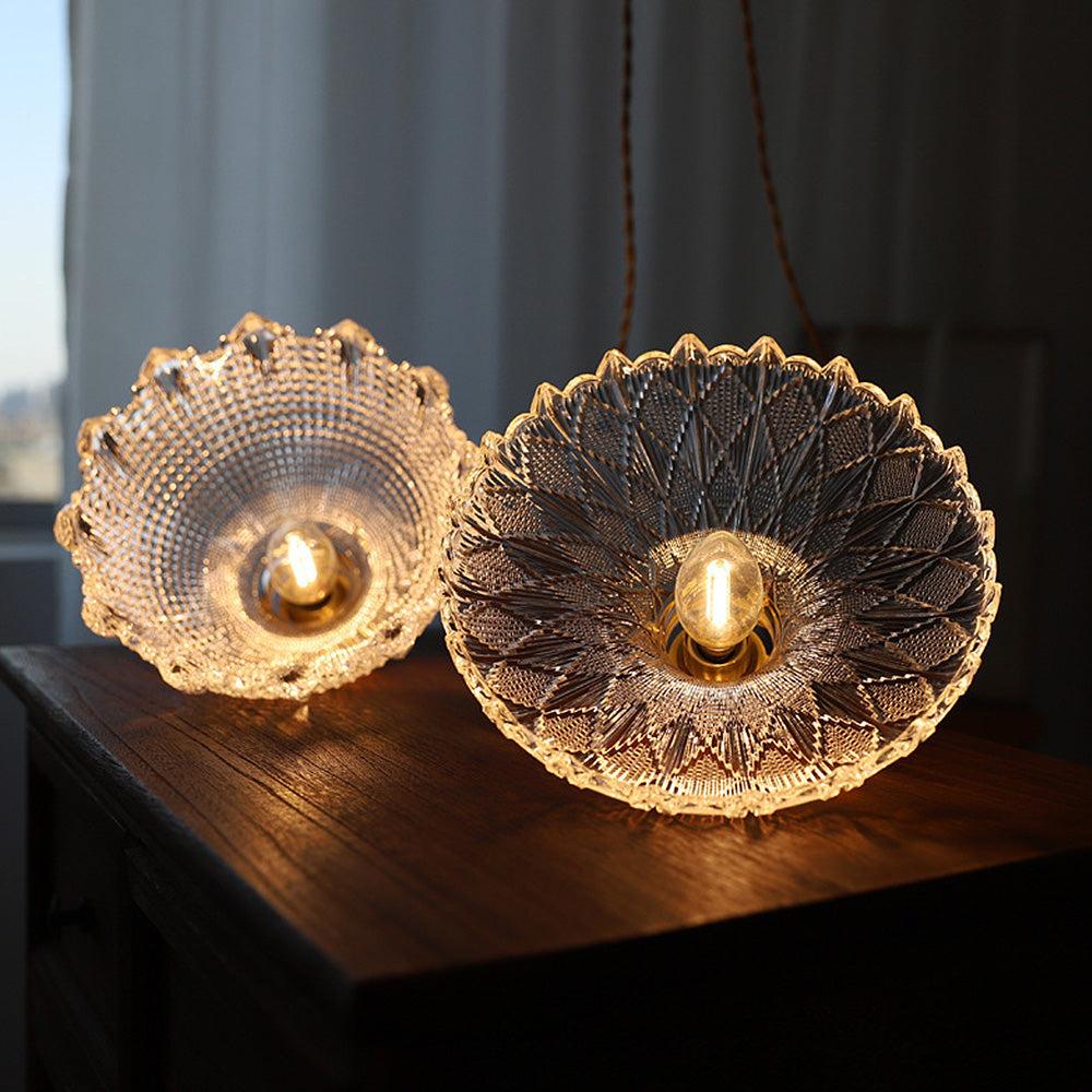 Mid-Century Vintage Glass Disc Pendant Light | Kalsten