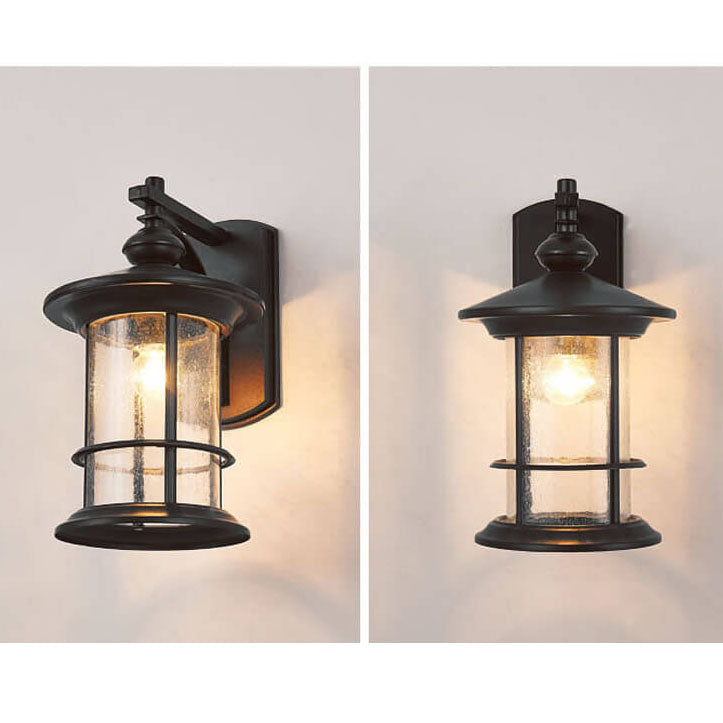 Industrial Vintage Bubble Glass Column 1-Light Outdoor Waterproof Wall Sconce Lamp | Kalsten