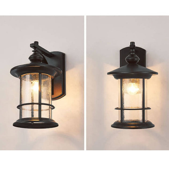 Industrial Vintage Bubble Glass Column 1-Light Outdoor Waterproof Wall Sconce Lamp | Kalsten
