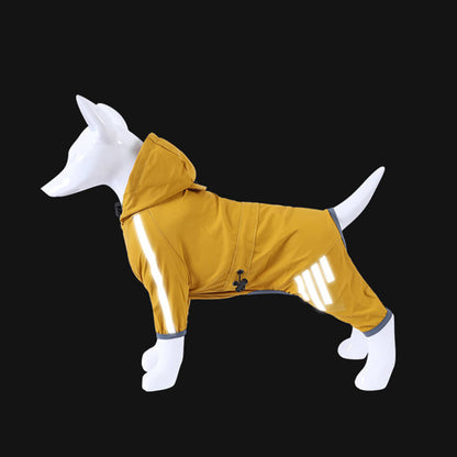 Skanto | Stylish Waterproof Adjustable Reflective Stripe Dog Raincoat with Hood
