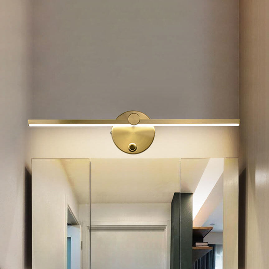 Nordic Minimalist Aluminium Long Bar Switch LED Mirror Wall Light Lamp | Kalsten