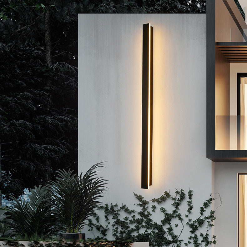 Modern Minimalist Long Rectangular Aluminum Acrylic LED Wall Sconce Lamp For Garden | Kalsten