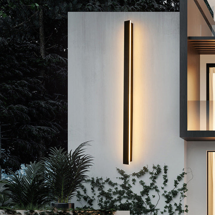 Modern Minimalist Long Rectangular Aluminum Acrylic LED Wall Sconce Lamp For Garden | Kalsten
