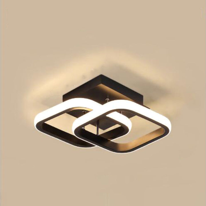 Kalsten | Ceiling Light with LED Black Metal Frame