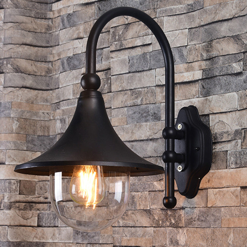 Retro Minimalist Trumpet Waterproof 1-Light Wall Sconce Lamp | Kalsten