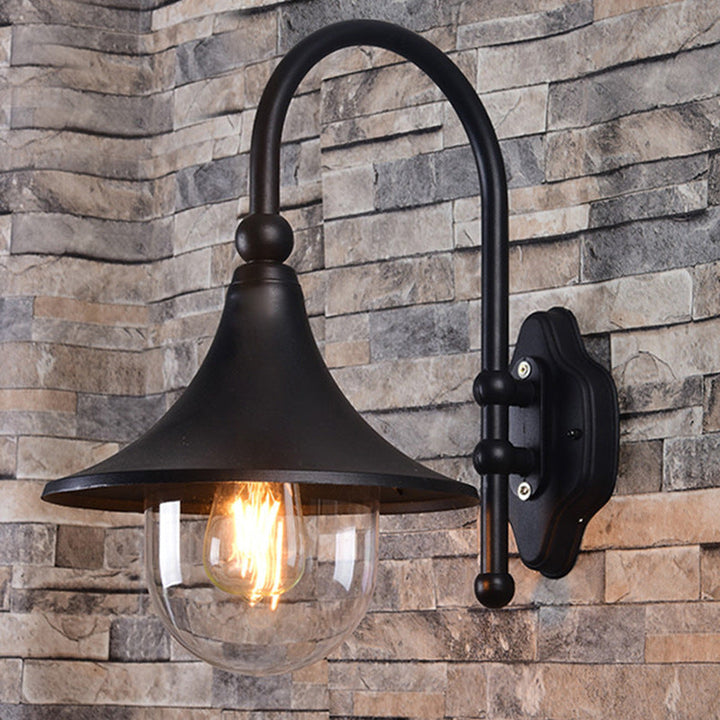 Retro Minimalist Trumpet Waterproof 1-Light Wall Sconce Lamp | Kalsten