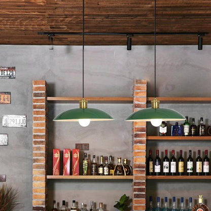 Skanto Skanto | RetroDome Industrial Vintage Pendant Lamp | Green Iron Dome Design | Single Light | Rustic Ceiling Lighting