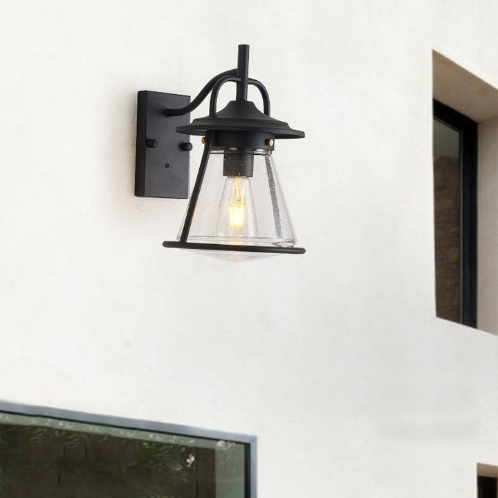 Waterproof Glass Cone Shade 1-Light Outdoor Wall Sconce Lamp | Kalsten